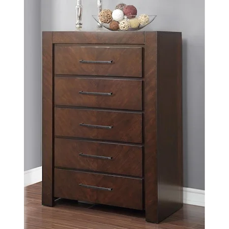 5 Drawer Chest with Top Felt-Lined Drawer